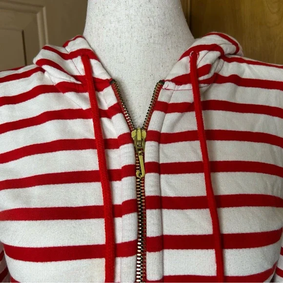 Juicy Couture Red and Cream Striped Zip Up Hoodie - Picture 3 of 12